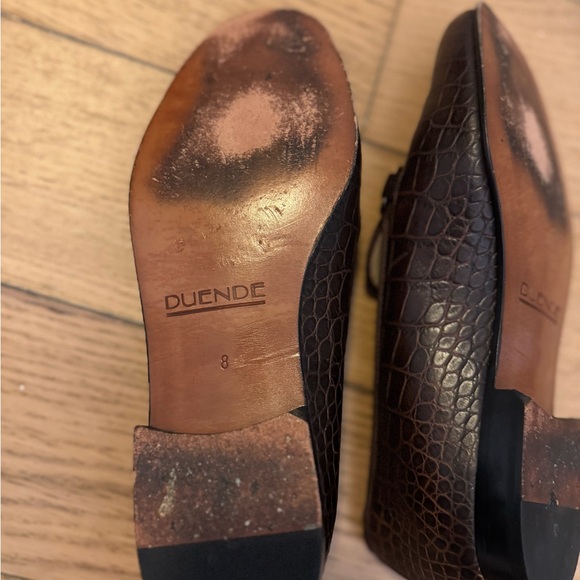 Brown Crocodile Loafers with Gold Horse Bit - Picture 6 of 10